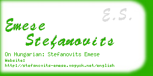 emese stefanovits business card